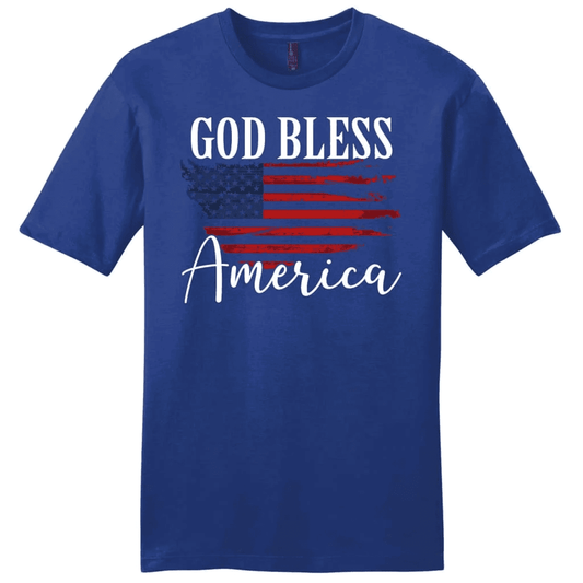 Christian Patriotic t-shirts: God bless America US flag men's t-shirt