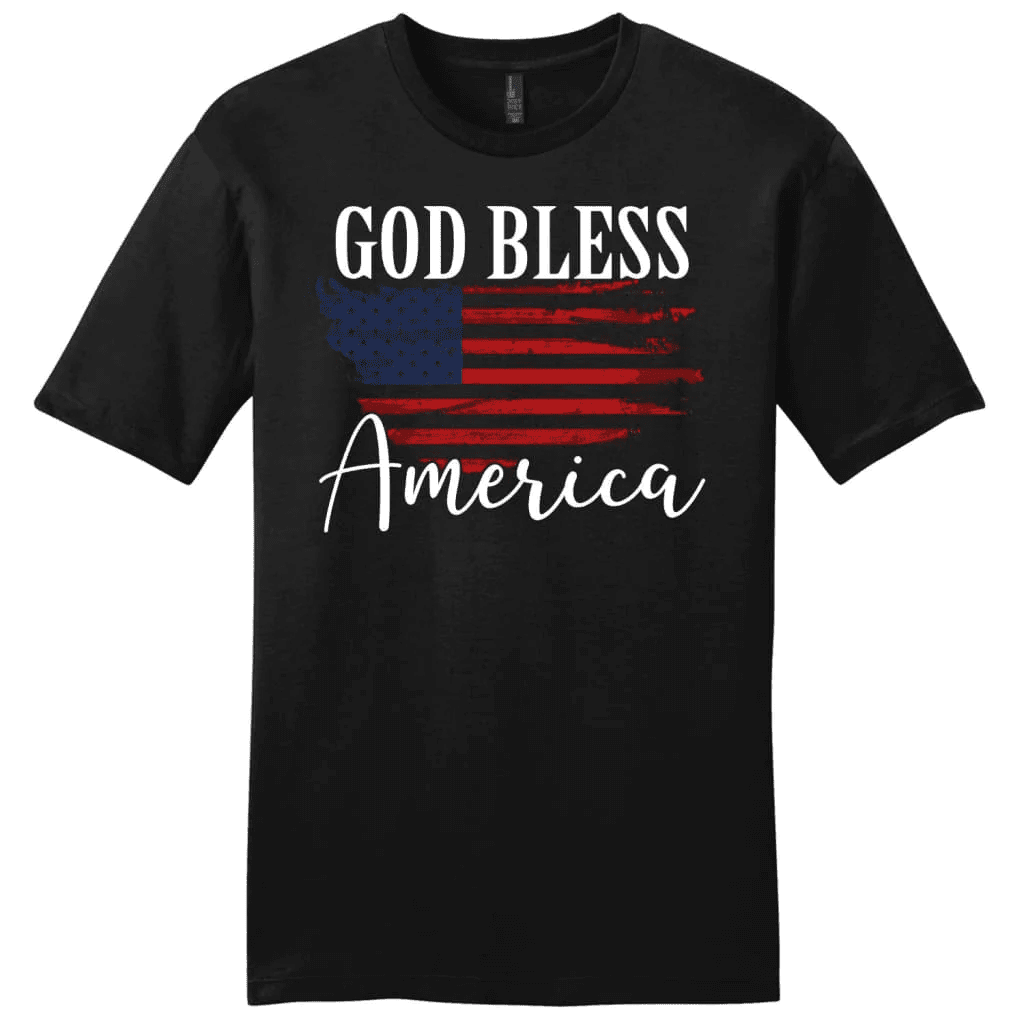 Christian Patriotic t-shirts: God bless America US flag men's t-shirt