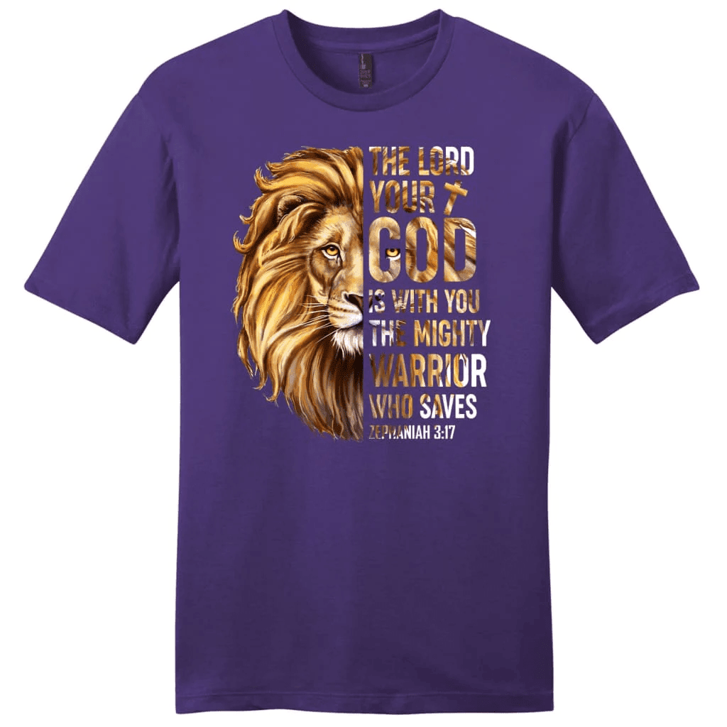 Zephaniah 3:17 The Lord your God is with you men's Christian t-shirt