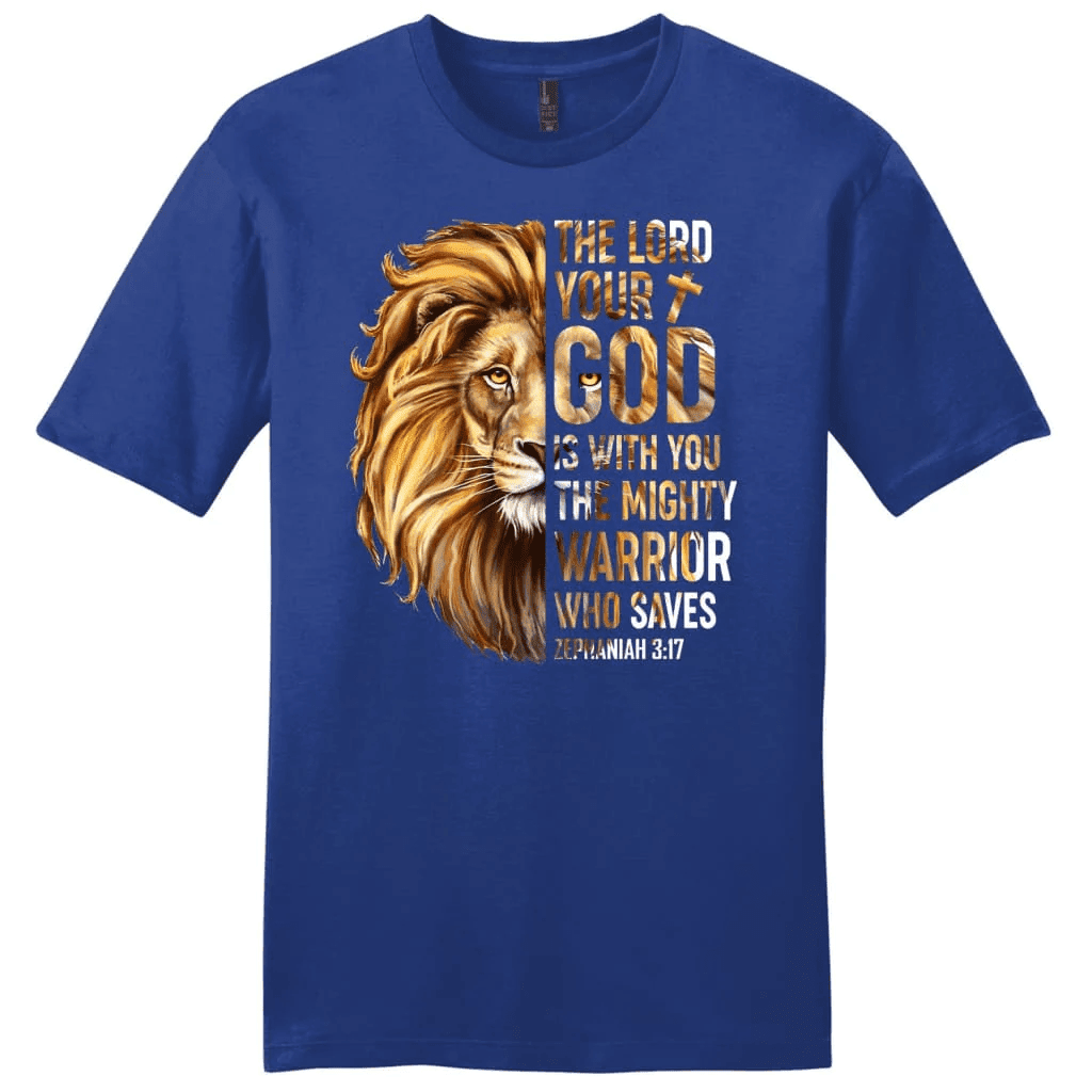 Zephaniah 3:17 The Lord your God is with you men's Christian t-shirt