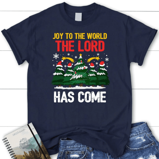 Joy to the world the Lord has come Christmas tree Women's t-shirt