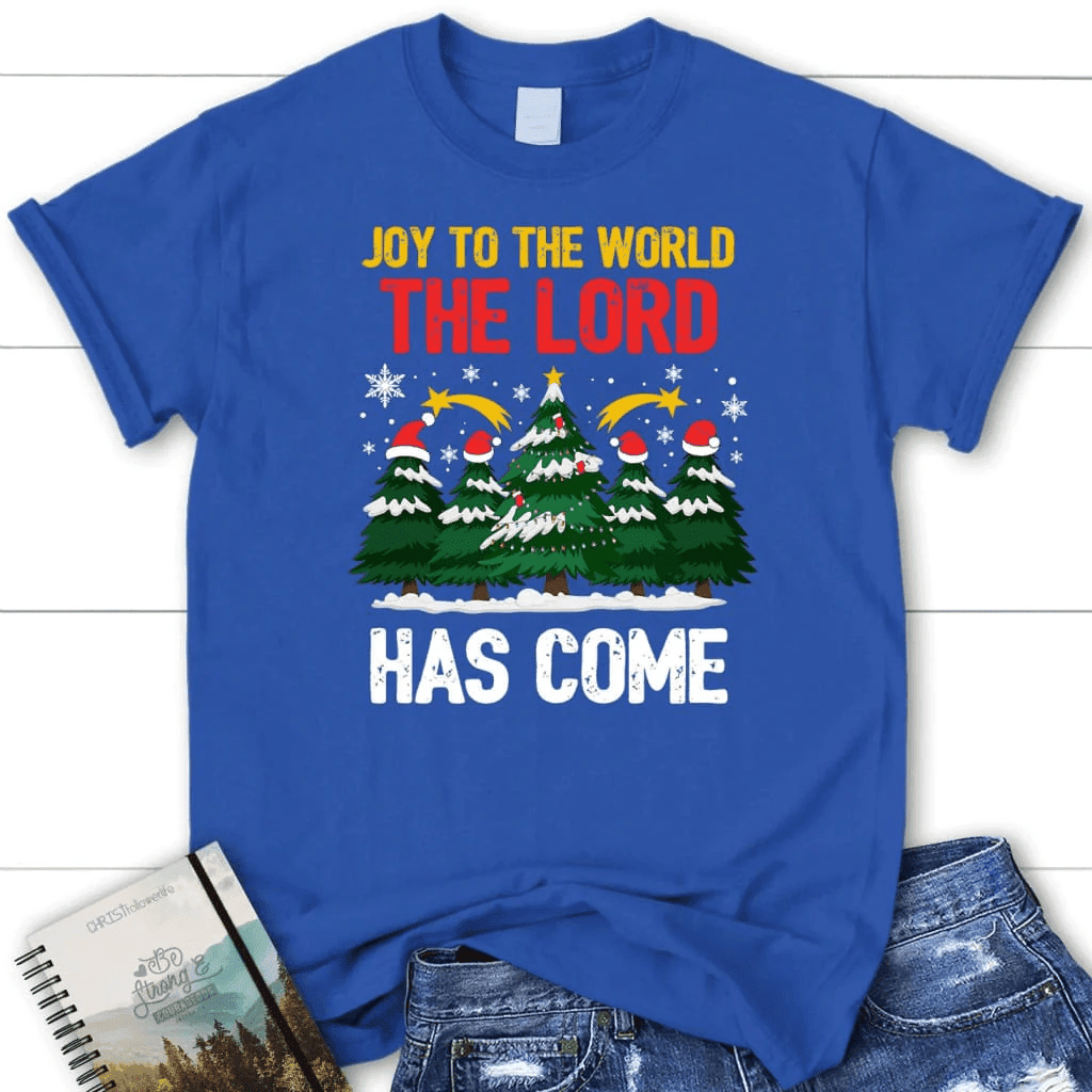 Joy to the world the Lord has come Christmas tree Women's t-shirt