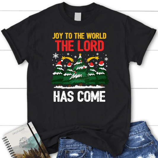 Joy to the world the Lord has come Christmas tree Women's t-shirt