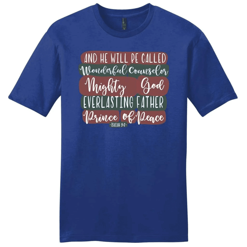 He will be called wonderful counselor Isaiah 9:6 Christmas men's Christian t-shirt