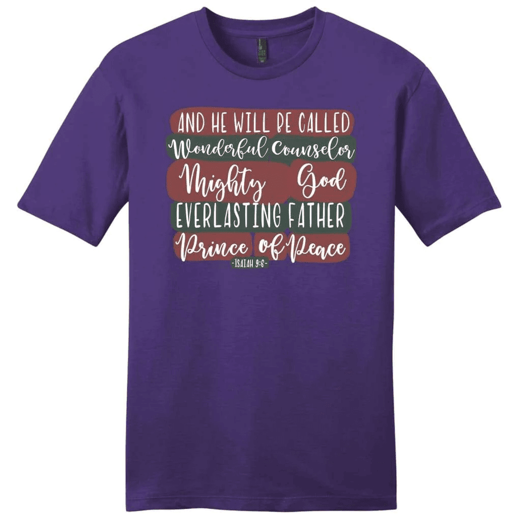 He will be called wonderful counselor Isaiah 9:6 Christmas men's Christian t-shirt