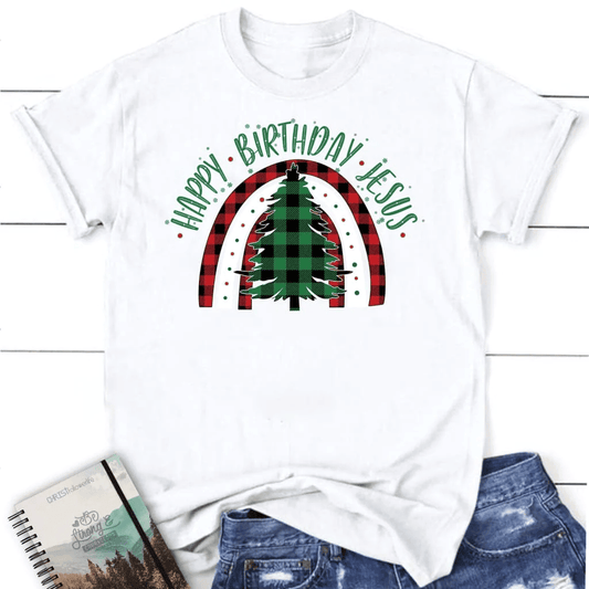 Happy Birthday Jesus Christmas tree Women's t-shirt