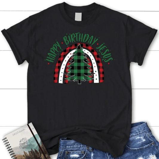 Happy Birthday Jesus Christmas tree Women's t-shirt