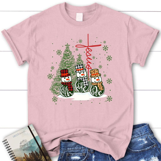 Christian Christmas Shirts: Faith hope love Jesus cross Women's t-shirt