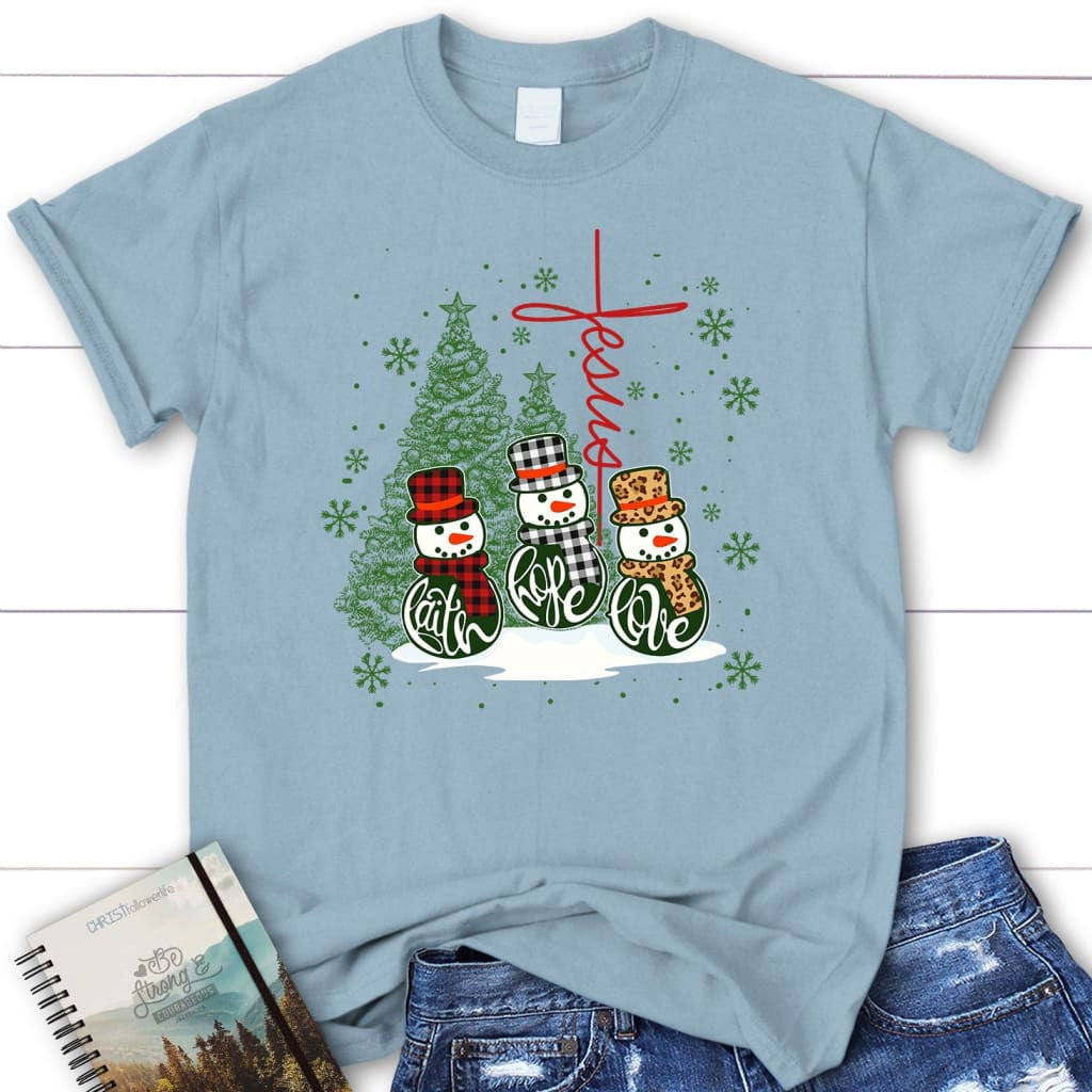 Christian Christmas Shirts: Faith hope love Jesus cross Women's t-shirt