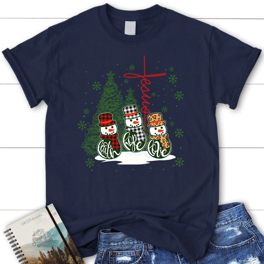 Christian Christmas Shirts: Faith hope love Jesus cross Women's t-shirt