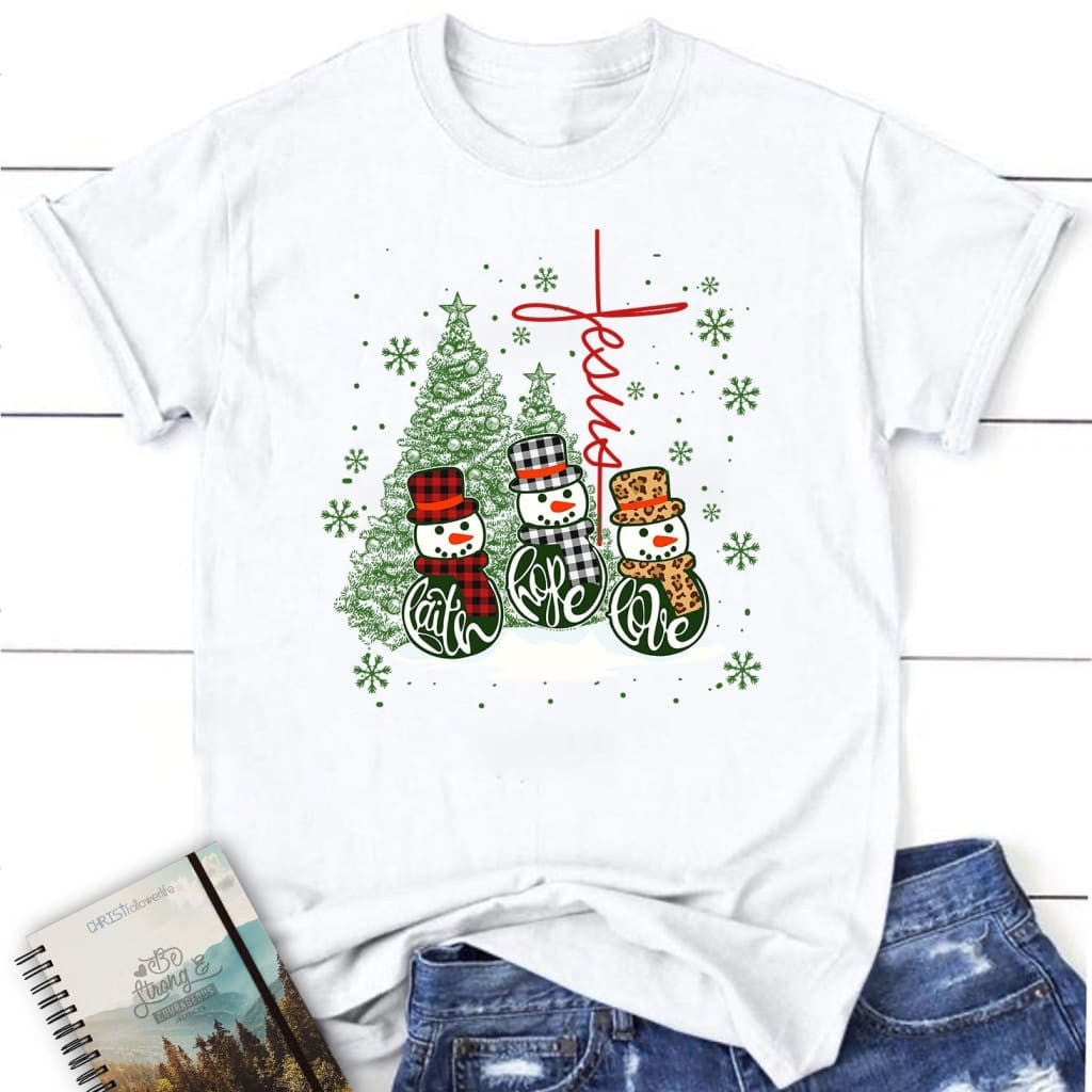 Christian Christmas Shirts: Faith hope love Jesus cross Women's t-shirt