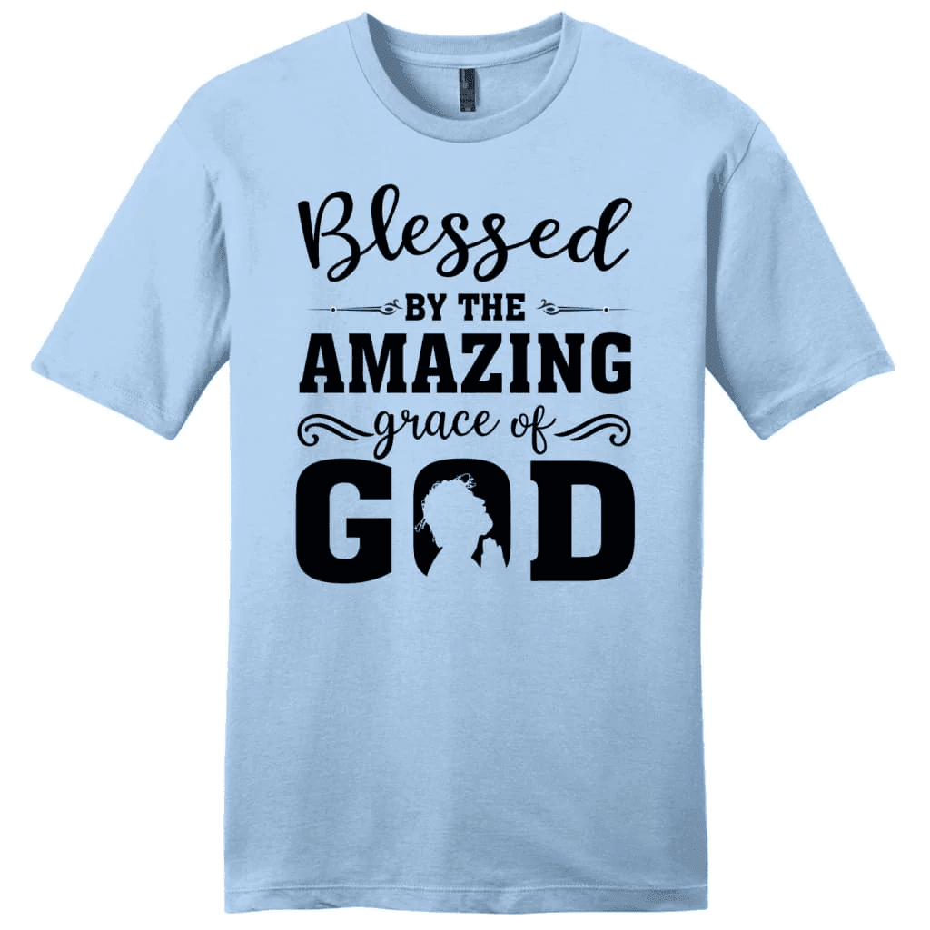 Blessed T-shirts: Blessed by the amazing grace of God men's Christian t-shirt