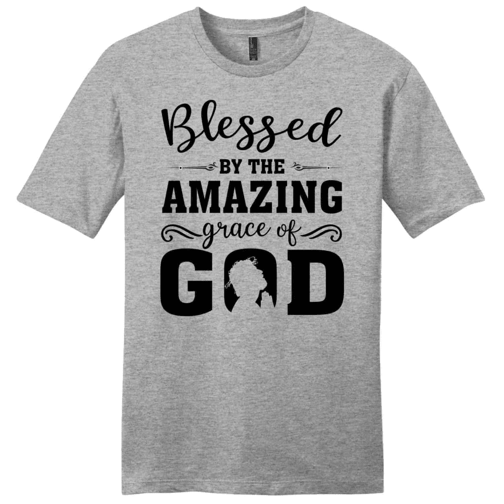 Blessed T-shirts: Blessed by the amazing grace of God men's Christian t-shirt