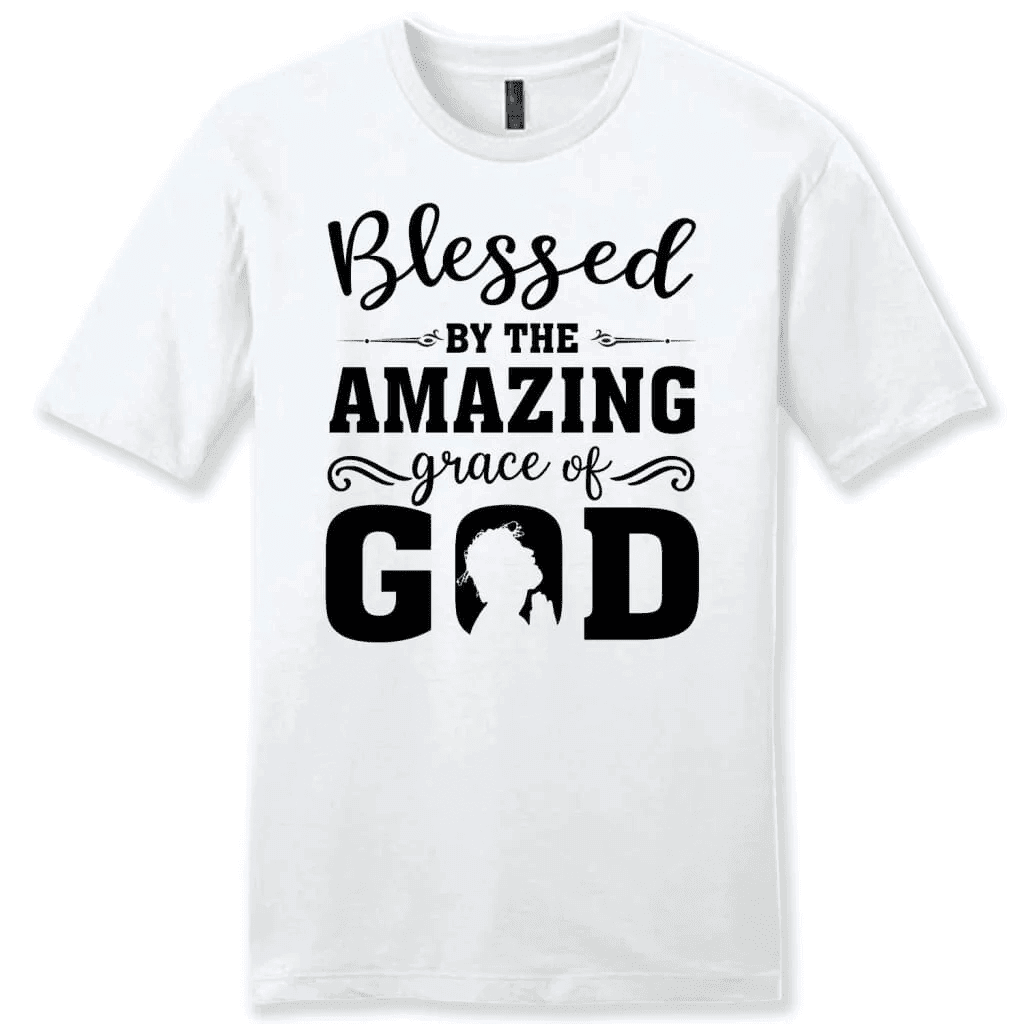 Blessed T-shirts: Blessed by the amazing grace of God men's Christian t-shirt