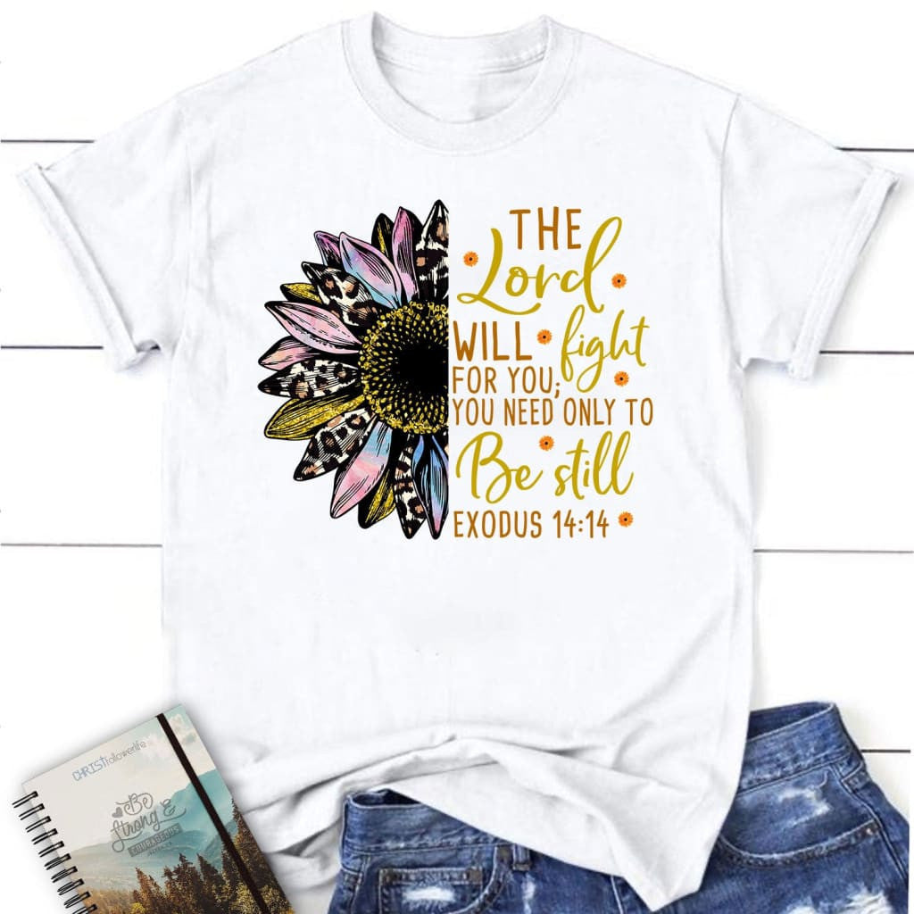 The Lord will fight for you, Half leopard sunflower, Women's t-shirt
