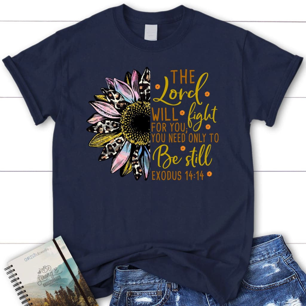 The Lord will fight for you, Half leopard sunflower, Women's t-shirt