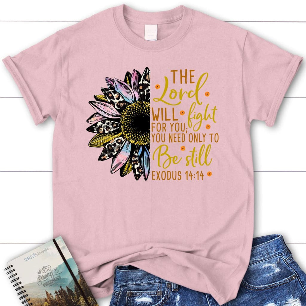 The Lord will fight for you, Half leopard sunflower, Women's t-shirt