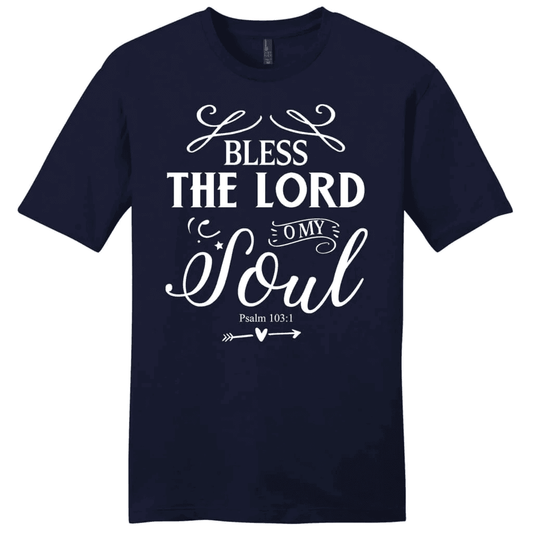 Bless the Lord O my soul shirt, Psalm 103:1 KJV men's Christian t-shirt