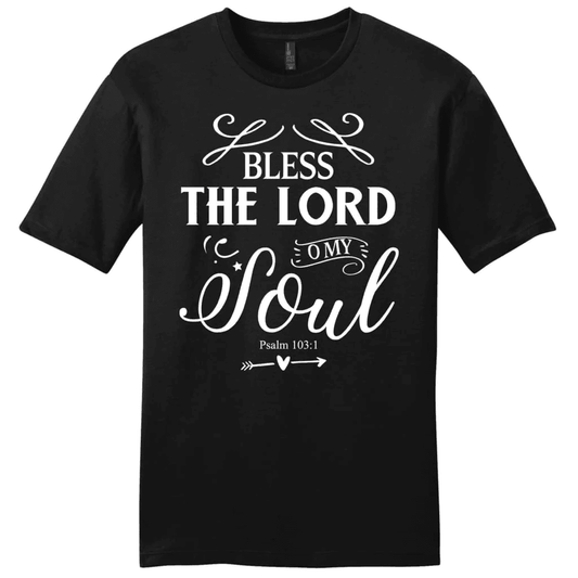 Bless the Lord O my soul shirt, Psalm 103:1 KJV men's Christian t-shirt