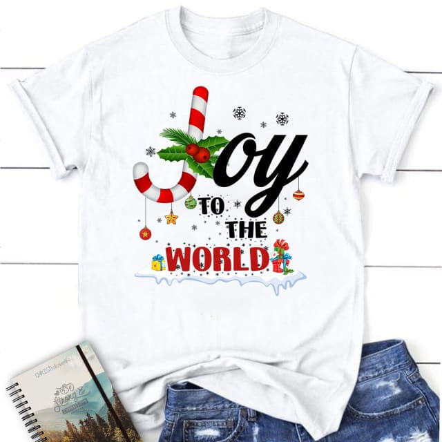 Joy to the world buffalo plaid Christmas Women's t-shirt