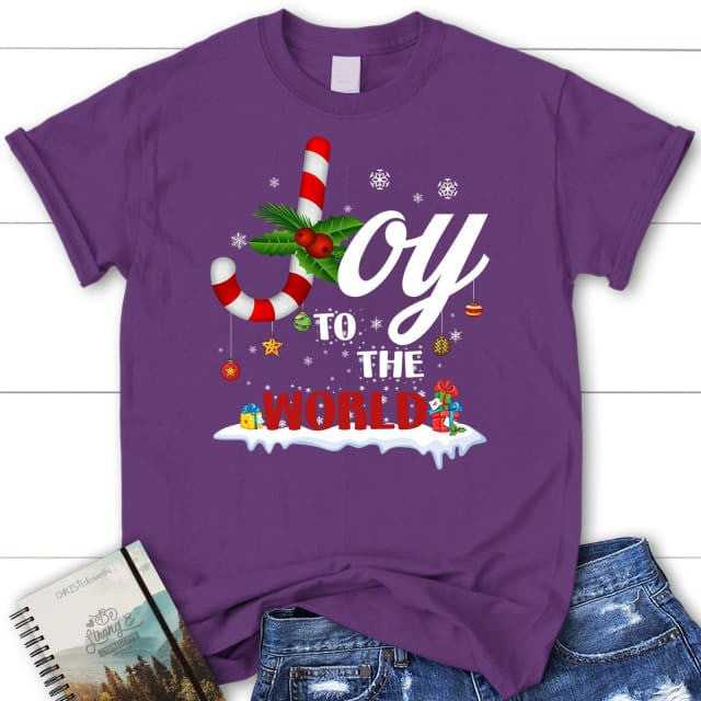 Joy to the world buffalo plaid Christmas Women's t-shirt