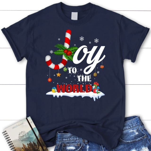 Joy to the world buffalo plaid Christmas Women's t-shirt