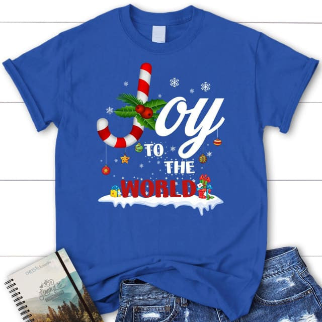 Joy to the world buffalo plaid Christmas Women's t-shirt