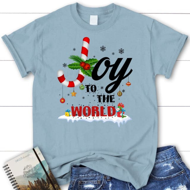 Joy to the world buffalo plaid Christmas Women's t-shirt