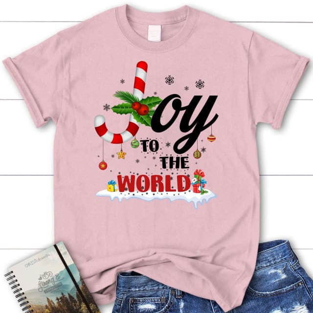Joy to the world buffalo plaid Christmas Women's t-shirt