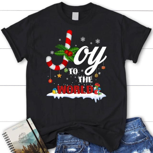 Joy to the world buffalo plaid Christmas Women's t-shirt