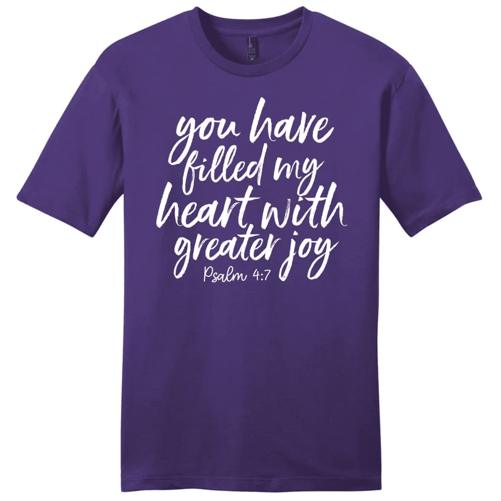 Men's Christian t-shirts: You have filled my heart with greater joy t-shirt