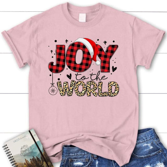 Joy to the world, Buffalo plaid leopard, Christmas Women's t-shirt