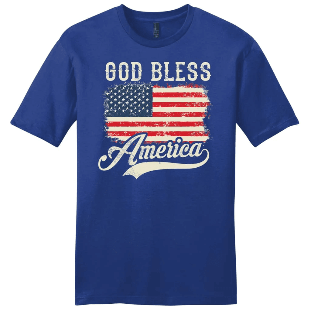 Christian Patriotic Shirts: American flag God bless America men's Christian t-shirt