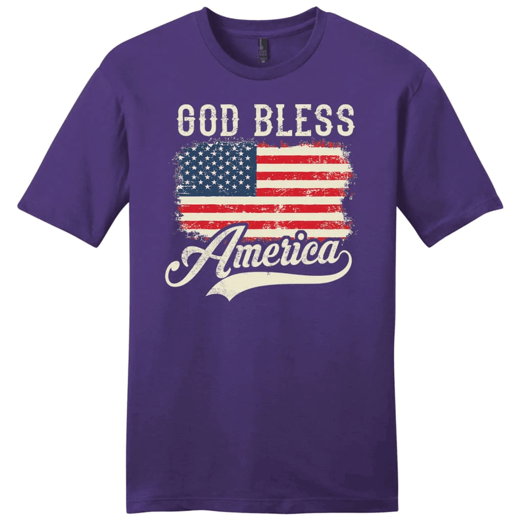 Christian Patriotic Shirts: American flag God bless America men's Christian t-shirt