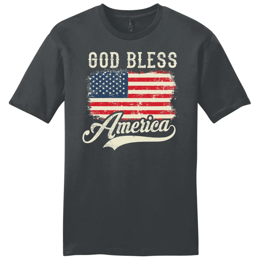 Christian Patriotic Shirts: American flag God bless America men's Christian t-shirt