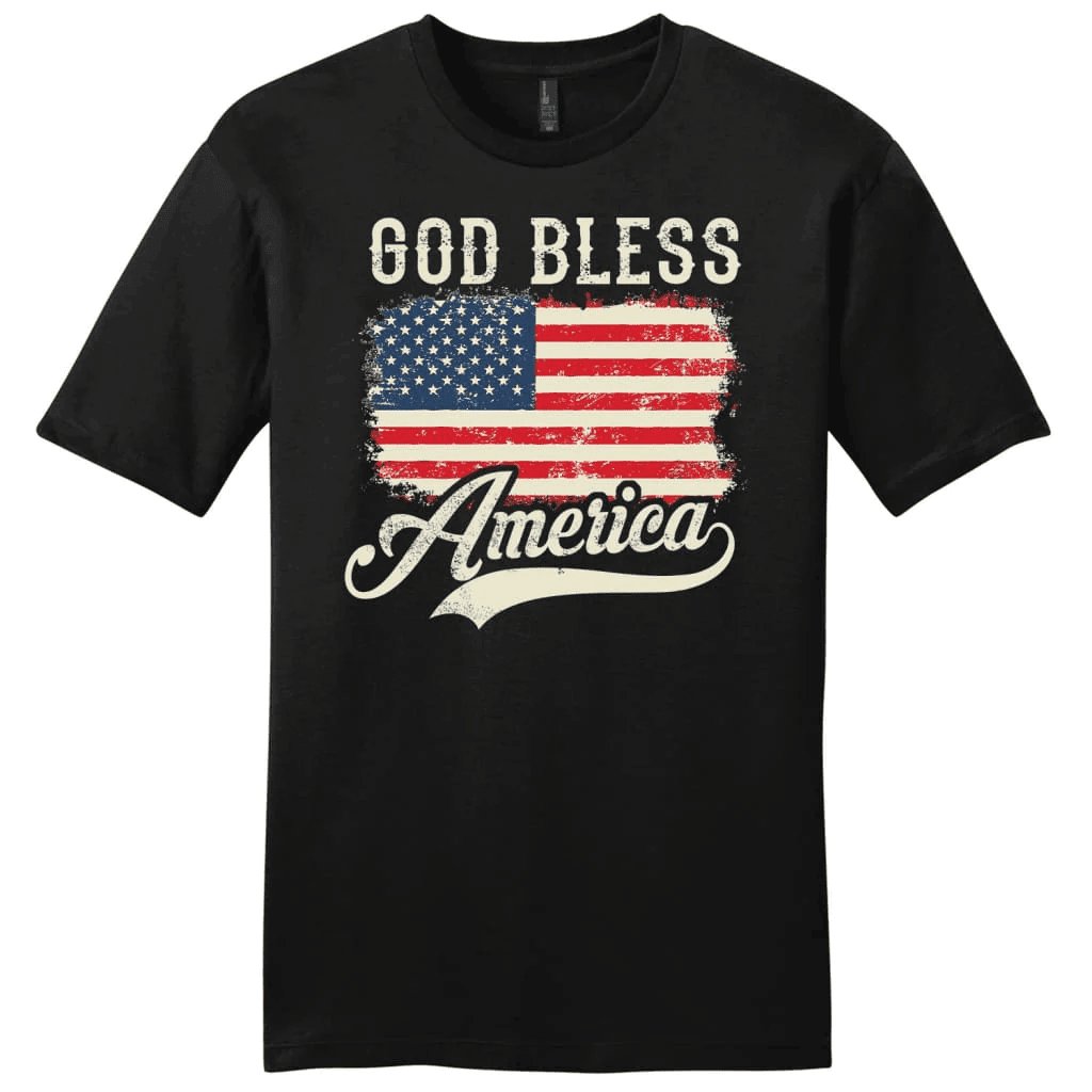 Christian Patriotic Shirts: American flag God bless America men's Christian t-shirt