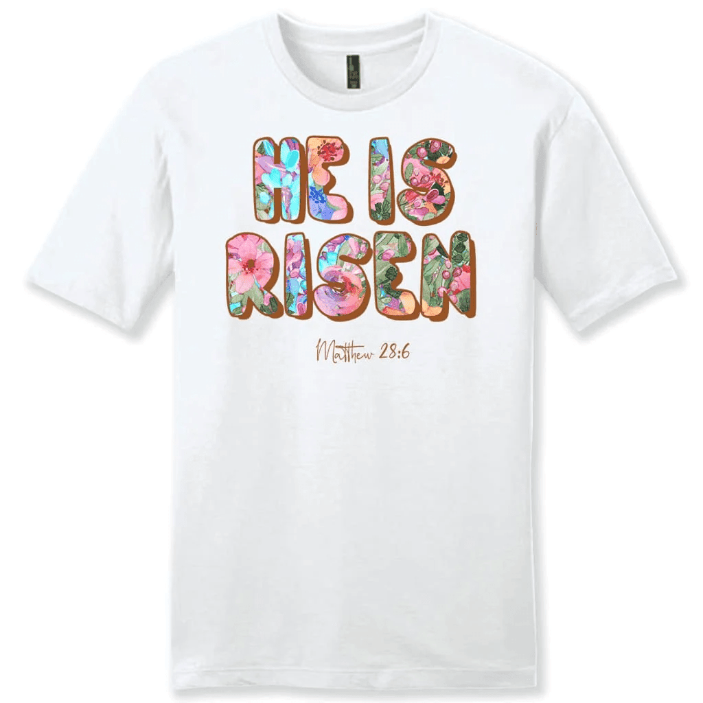 He is risen Matthew 28:6 Menâ�E�E��E�E�s t-shirt