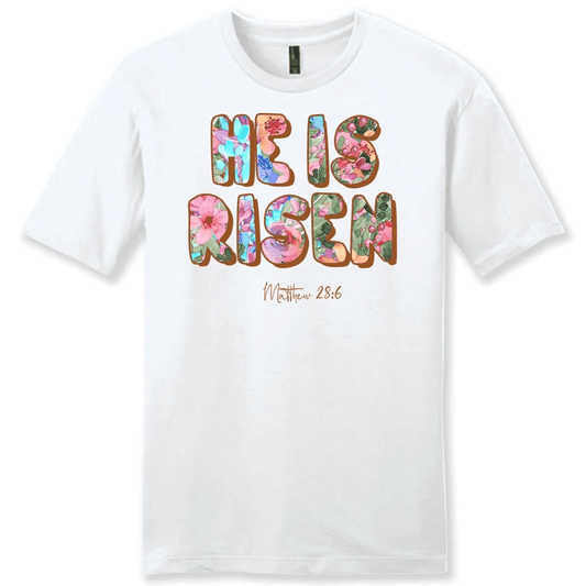 He is risen Matthew 28:6 Menâ�E�E��E�E�s t-shirt