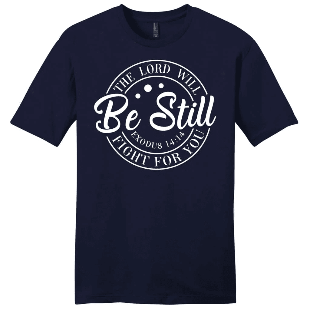 Bible verse t-shirts: Exodus 14:14 The Lord will fight for you men's Christian t-shirt