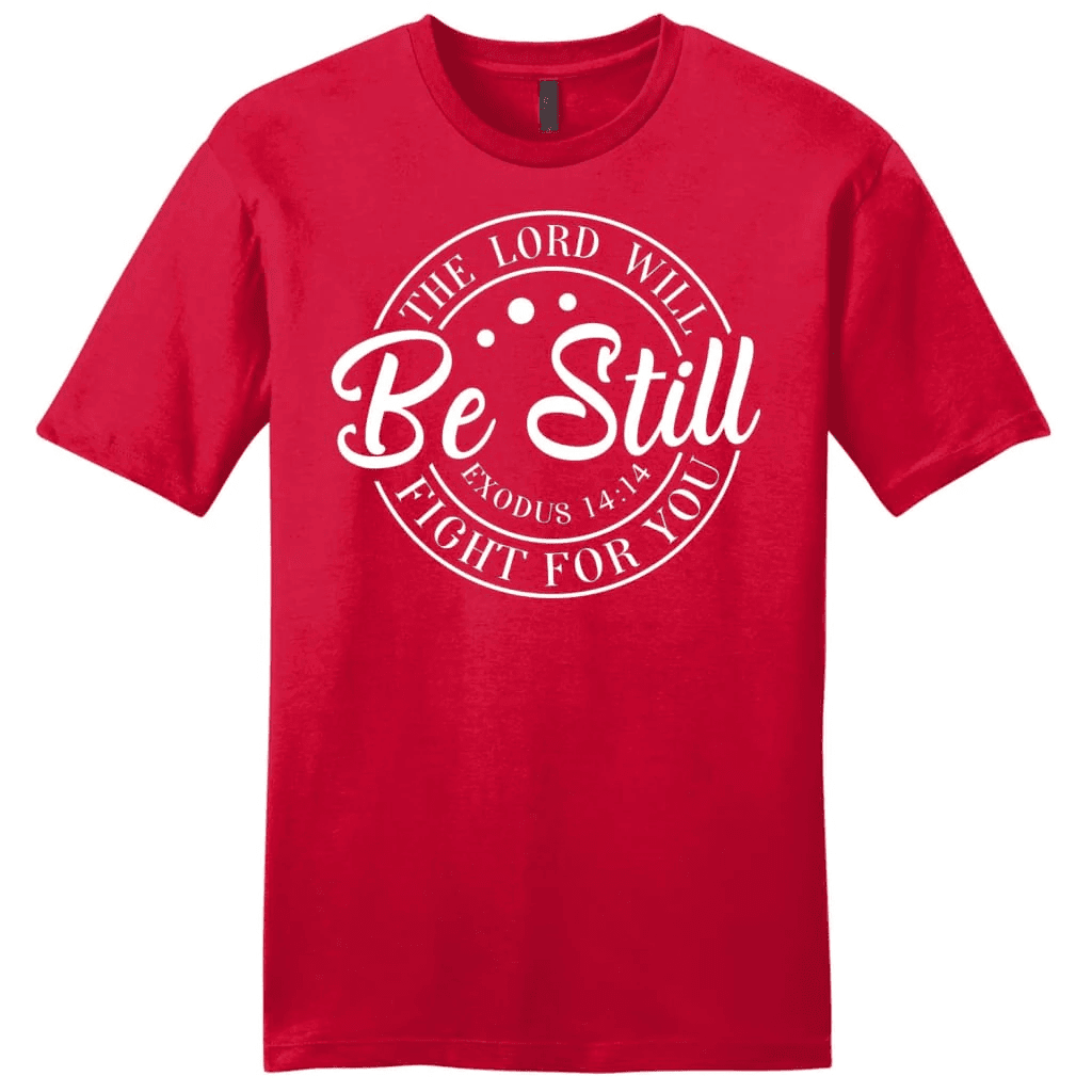 Bible verse t-shirts: Exodus 14:14 The Lord will fight for you men's Christian t-shirt
