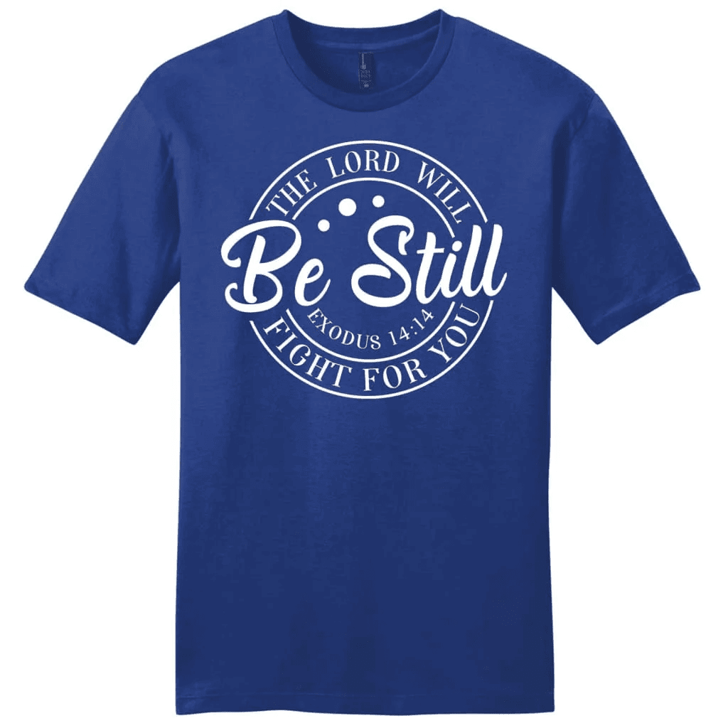 Bible verse t-shirts: Exodus 14:14 The Lord will fight for you men's Christian t-shirt
