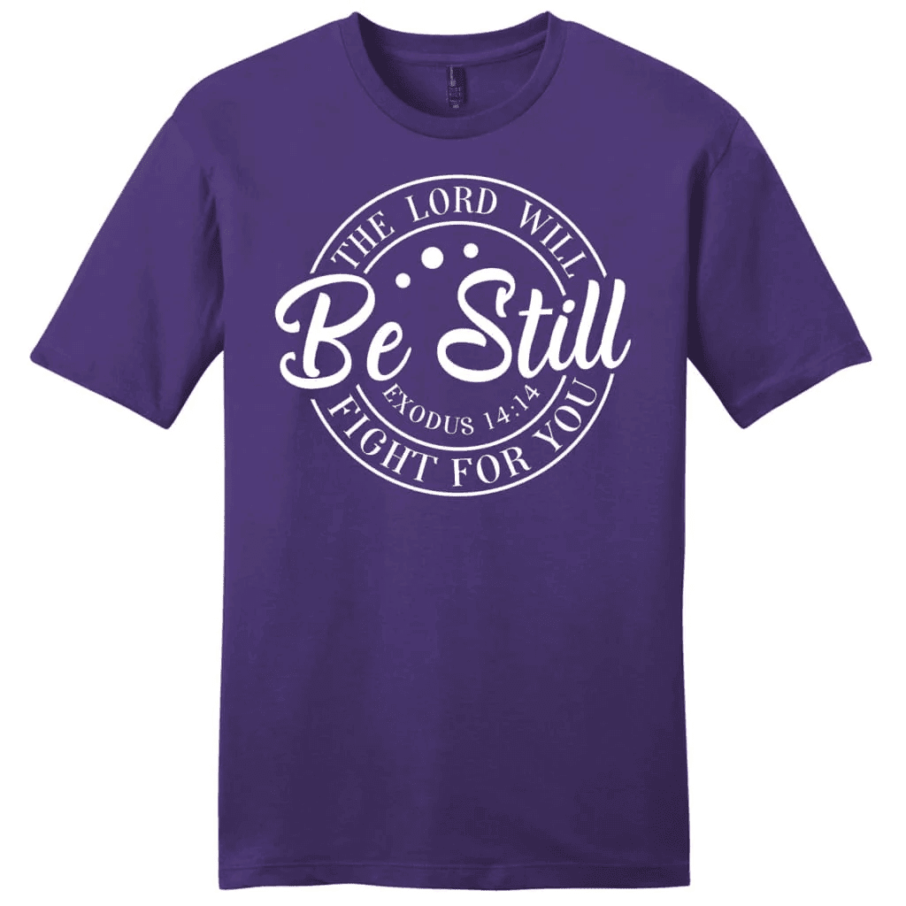 Bible verse t-shirts: Exodus 14:14 The Lord will fight for you men's Christian t-shirt