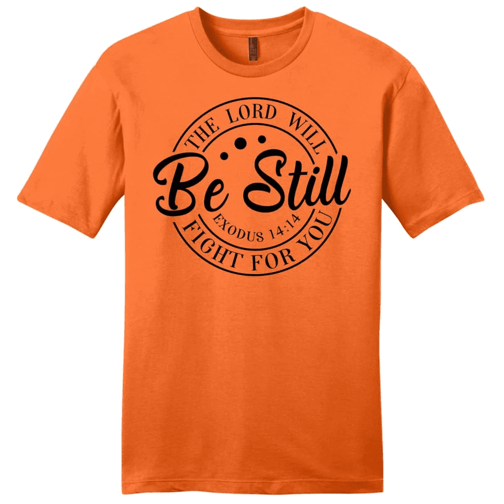 Bible verse t-shirts: Exodus 14:14 The Lord will fight for you men's Christian t-shirt