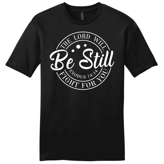 Bible verse t-shirts: Exodus 14:14 The Lord will fight for you men's Christian t-shirt