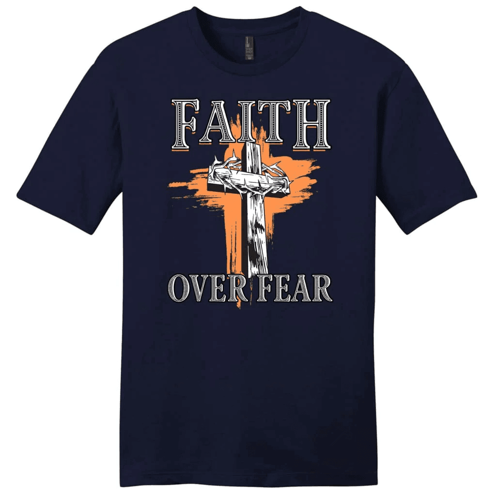 Cross with crown of thorns, Faith over fear Menâ�E�E��E�E�s t-shirt
