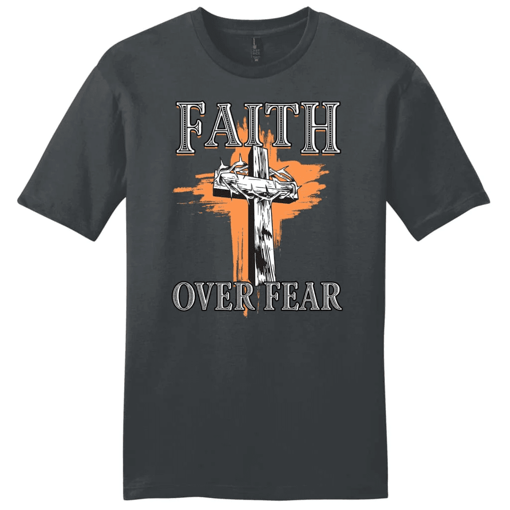 Cross with crown of thorns, Faith over fear Menâ�E�E��E�E�s t-shirt