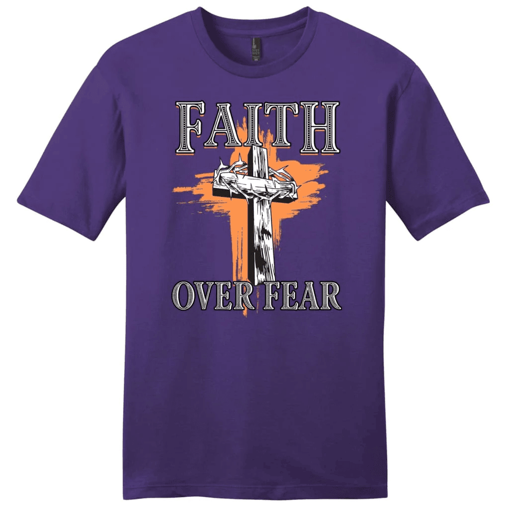 Cross with crown of thorns, Faith over fear Menâ�E�E��E�E�s t-shirt