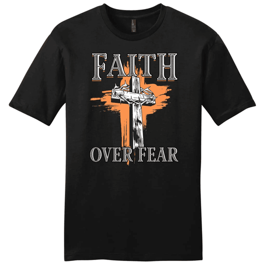 Cross with crown of thorns, Faith over fear Menâ�E�E��E�E�s t-shirt