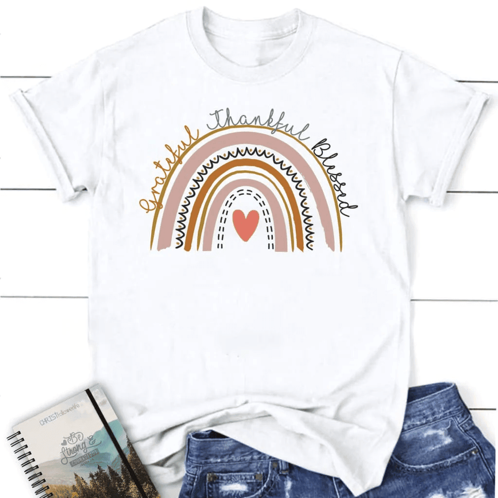 Grateful thankful blessed Rainbow women's t-shirt