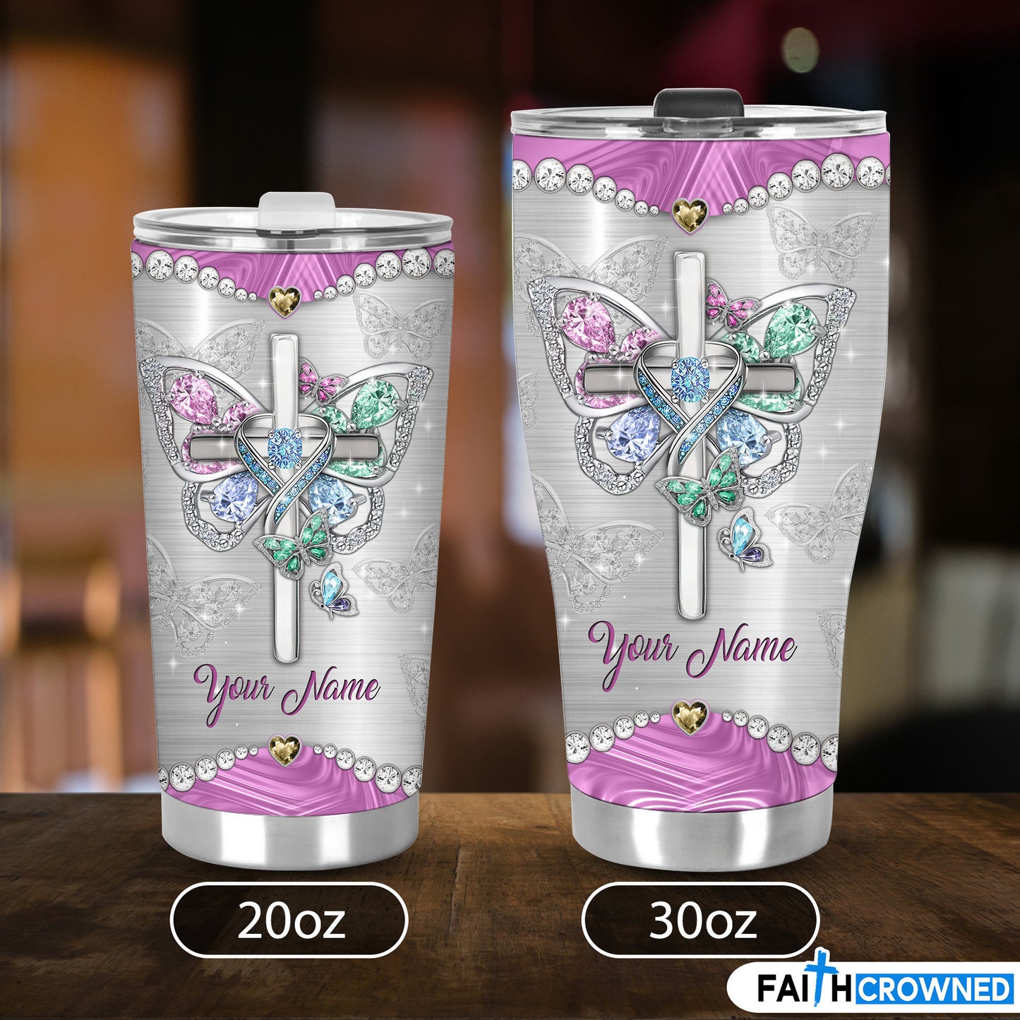 Faith Hope Love Personalized Tumbler